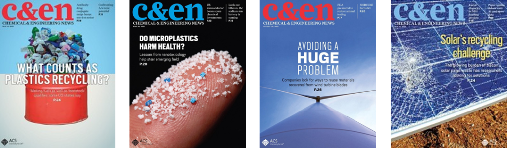 examples of sustainability covers from C&EN