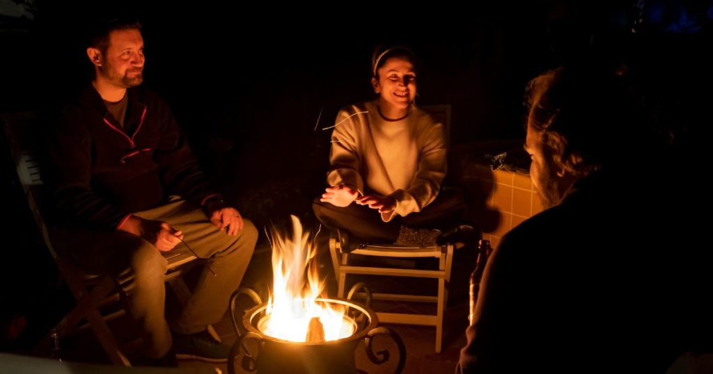 storytelling around a fire