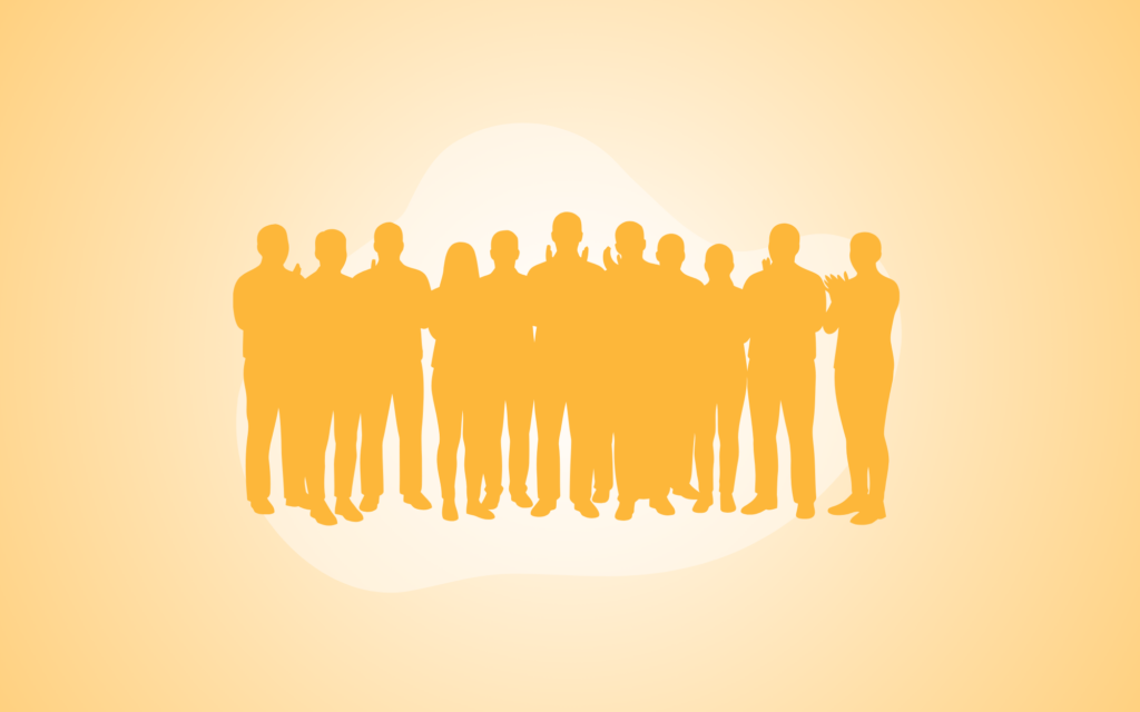 illustration of the outline of an audience