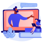 Illustration of a science webinar presentation