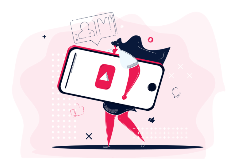 Illustration of audience using short-form and influencer science marketing trends