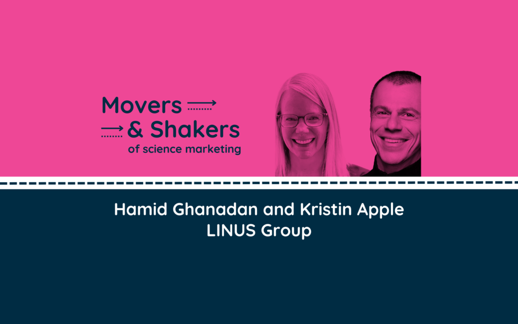 illustration with headshots of Hamid Ghanadan and Kristin Apple of LINUS