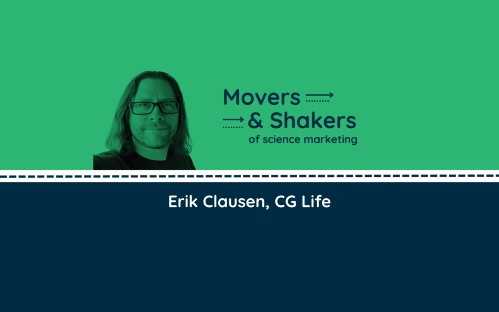 illustration showing headshot of Erik Clausen of CG Life