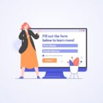 illustration showing a lead generation form on a computer screen