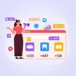 Illustration showing clicks and likes of online content