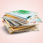 a stack of print magazines