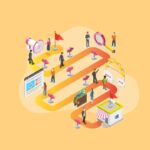 illustration showing different stages of marketing funnel