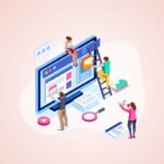 illustration showing display ads on computer screen