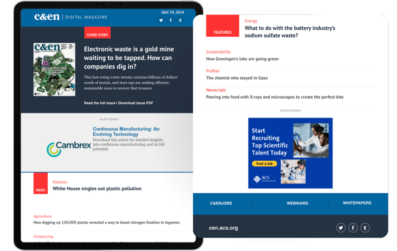 C&EN Digital Magazine eBlast Newsletter Ad Examples