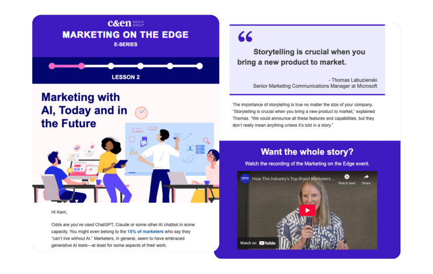 Marketing on the Edge E-Series email examples