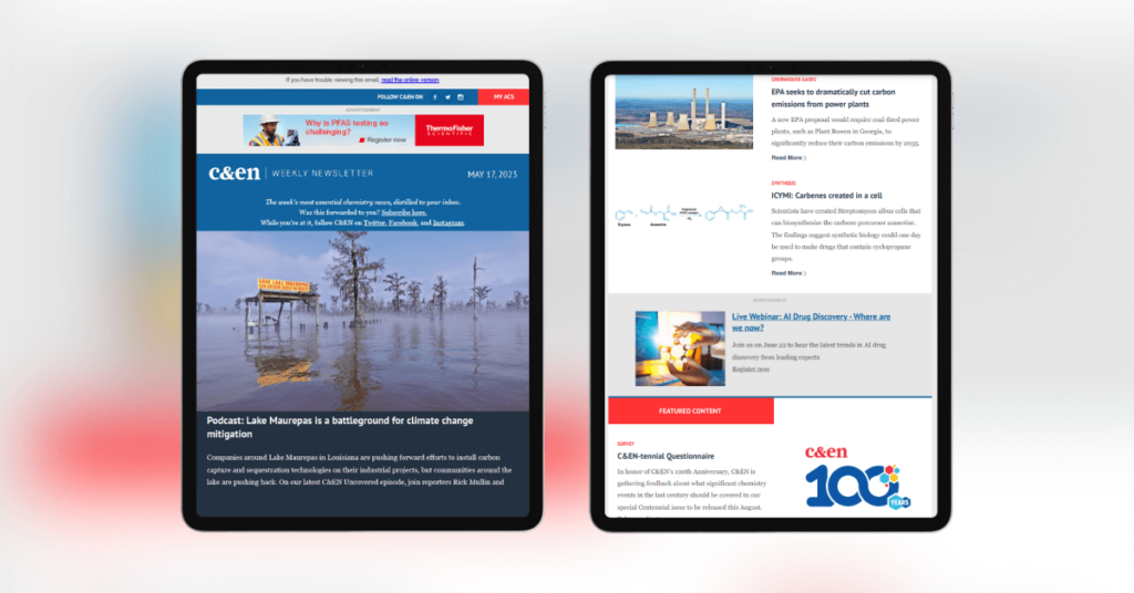 Scientific Software Company C&EN Newsletter Ad Case Study Header