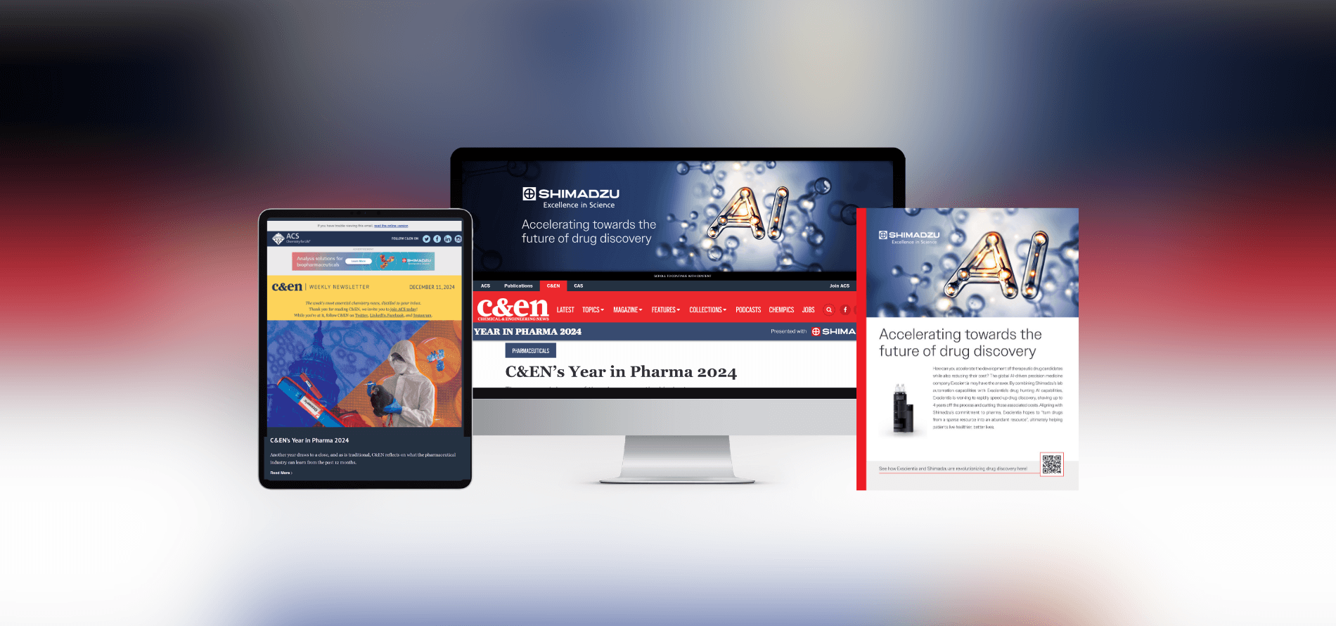 ads from the Shimadzu Year in Pharma sponsorship