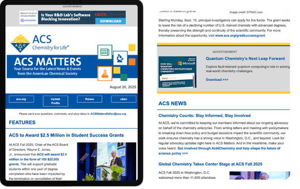 EToc Alerts for ACS Journals Ad Examples