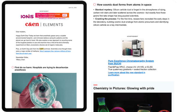 C&EN Weekly Newsletter Ad Examples